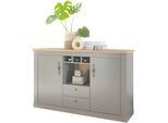 Sideboard Home Affaire "Chambord", Grau (Lichtgrau), B:166Cm H:100Cm T:44Cm, Sideboards, Sideboard, Breite Ca. 166 Cm