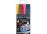 Penna A Pennello Sakura Pennello Da Colorare Koi Confezione Da 6 Colori Base