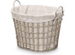 Cesto Portabiancheria Intrecciato Con Manici, 43 × 56 × 40 Cm, Grigio