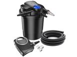 Set Completo Sunsun: Filtro A Pressione Per Laghetti CPA-10000 Fino A 12000 L Con Chiarificatore UV-C Da 11 Watt, Pompa Per Laghetti NEO6000 Supereco 6000L/H 40W, Tubo Per Laghetti Da 5 M 38 Mm (1 1/2"), Fascette Stringitubo W1 44-47Mm"