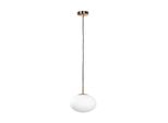 Lampada A Sospensione Ovale In Vetro Bianco Omi 1Xg9 Zuma Line 1183