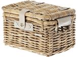 Basil V.R. Cestino "Denton"" In Rattan, Senza Chiusura, Grigio Naturale, Dimensioni"