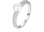 Elegante Anello In Argento Con Perla Autentica AGT-R08W - Circonferenza: 54 Mm.