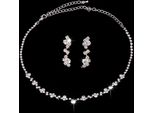 Set Di Gioielli Da Sposa Orecchini A Catena Collana Di Cristallo Matrimonio