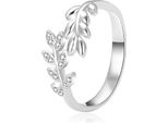Anello In Argento Con Foglie AGT-R29W - Circonferenza: 54 Mm.