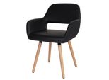Esszimmerstuhl MCW-A50 Ii, Stuhl KüChenstuhl, Retro 50Er Jahre Design ~ Kunstleder, Schwarz