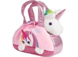Brubaker Unicorno Di Peluche Arcobaleno In Borsetta - 20 Cm - Peluche In Borsa - Peluche - Rosa