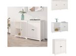 Vidaxl Credenze 2 Pz. Bianco 70X35X80 Cm In Pino Massiccio - Credenze