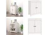 Vidaxl Credenza Bianca 70X35X80 Cm In Pino Massiccio - Credenza - Credenze - Armadio - Armadio Portaoggetti
