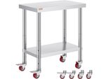 Tavolo Da Lavoro 30" X 18"" X 34"" In Acciaio Inox Tavolo Da Lavoro Per Catering Alcuni 150 Kg Per La Capacità Di Carico Tavolo Per La Preparazione Di Alimenti Tavolo Da Lavoro Commerciale Per Cucina Bar Restaurantar 4 Piedini Regolabili"