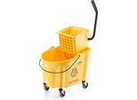 Secchio Per Mop Con Strizzatore, 35 Qt. Secchio Per Mop Commerciale Con Pressa Strizzatore Laterale, Combinazione Di Secchio Per Mop E Strizzatore Su Ruote, Pulizia Professionale/Industriale/Commerciale Dei Pavimenti