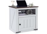 Tavolino Comodino Presa Usb Comodino Bianco Stile Country