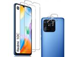 2X Vetro Protettivo (Display + Fotocamera) Per Xiaomi Redmi 10C Display 9H Pellicola Blindata