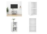 Vidaxl Mobile Tv A Parete Bianco 37X37X72 Cm In Legno - Mobile Tv - Mobile Tv - Mobile Tv Sospeso - Mobile Tv Sospeso