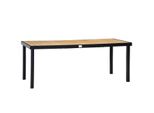 Gartentisch für 8 Personen Esstisch Aluminiumtisch Gartenmöbel 190 x 90 x 74 cm Gartenmöbel Loungemöbel Metall Pflegeleicht Natur