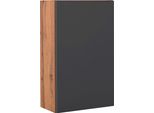 HäNgeschrank Welltime "Lucca", Grau (Eichefarben, Grau), B:40Cm H:64Cm T:20Cm, SchräNke, HäNgeschrank