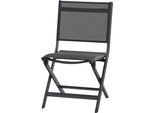 Sedia Pieghevole Siena Garden Tesoro - Struttura In Alluminio E Tessuto, Nero Argento (M29564)