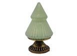 Clayre & Eef Decorazione Natalizia Con Illuminazione A Led Albero Di Natale Ø 10X18 Cm In Vetro Verde