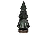 Clayre & Eef Decorazione Natalizia Con Illuminazione A Led Albero Di Natale Ø 7X16 Cm In Vetro Verde