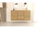 Pensile Moderno In Hickory, Design Minimalista - 3 Ante