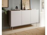 Cassettiera In Rovere Cashmere 144 Cm - Moderna, 3 Ante, Piano In Laminato
