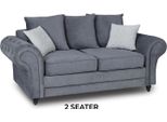 Divano Chesterfield Grigio Imbottito Mobili In Tessuto Divani A Due Posti