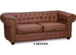 Divano Chesterfield Marrone Imbottito Mobili A Due Posti Tessuto Divani Tessuto