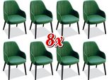 Sala Da Pranzo Sedie In Tessuto Set 8X Poltrona Sedia Designer Legno Tessuto Imbottitura Sedie