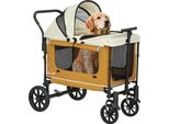 Pawhut 2 In 1 Passeggino Per Cani Passeggino Pieghevole Per Cani E Gatti Fino A 30 Kg Carretto Con Cuscino Finestre In Rete 2 Porte Borsa Portaoggetti Passeggino Per Gatti