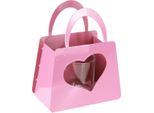 Portacandela Rosa In Metallo A Forma Di Cuore Con Inserto In Vetro Decorativo 18 Cm, Set Da 2 Pezzi, 2 Pezzi