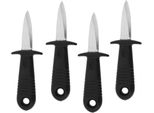Set Di 4 Coltelli Per Ostriche Con Occhiello Per Appenderli | Coltello Per Frutti Di Mare | Pratico Apri Ostriche | Apri Molluschi In Acciaio Inox Con Manico In Plastica | Rompi Ostriche Con Protezione Per Le Dita