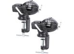 Set Di 2 - Morsa Da 80 Mm Con Ganasce Di Protezione Per Forare, Saldare, Molare | Morsa Da Banco Con Tavola Girevole A 360° | Morsa Da Banco Fai Da Te In Nero Per Il Montaggio Su Banco Da Lavoro | Banco Da Lavoro A Incudine
