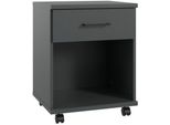 Rollcontainer Wimex "Home Desk", Grau (Graphit), B:46Cm H:58Cm T:40Cm, Holzwerkstoff, Rollwagen, Rollcontainer, Mit 1 Schublade, 46Cm Breit, 58Cm Hoch