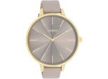 Quarzuhr OOZOO, grau (taupe), Armbanduhren, Damen, Armbanduhr, Damenuhr, Lederarmband, Ø 48mm
