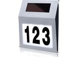 Jnglgo Numero Civico Solare Illuminato Con 2 Led Numero Civico Solare Numero Civico Solare Illuminato A Led Applique In Acciaio Inox, Argento