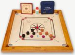 Compact Carrom - 68X68 Cm - Legno Duro Eco India - Più Piccolo Ma Grande Da Giocare - Con Tavolo E Borsa