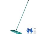 Succebuy Rastrello Livellatore Per Prato 48 X 10 Pollici, Robusta Livellatrice Con Manico In Acciaio Da 78 Pollici, Attrezzo Per Giardino E Golf