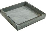 Vassoio In Legno Shabby Chic Deco Grigio 19X19Cm Stile Vintage 2 Pezzi