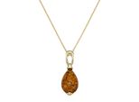 Kette Mit AnhäNger Luigi Merano "AnhäNger Mit Bernstein, Gold 375", Braun, Halsketten, Damen, 45Cm, Gelbgold 375