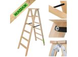 Scala Pieghevole In Legno Kadax, Estensibile, 2X6 Gradini, Pieghevole, Bifacciale