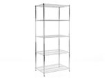 Scaffale In Rete Everest Soluzione Di Stoccaggio Robusta Dal Design Moderno Cromato 5 Ripiani 90 X 45 X 200 Cm