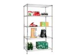 Scaffale In Rete Everest Soluzione Di Stoccaggio Robusta Dal Design Moderno Cromato 5 Ripiani 90 X 60 X 200 Cm