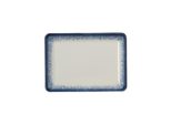 6X Piatti Piani Quadrati 18 X 13 Cm Vida Marina / Porcellana Bianca Blu