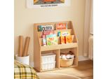 Sobuy Scaffale Per Bambini Scaffale Montessoriano Per La Cameretta Dei Bambini Con 3 Scomparti E 2 Scomparti Aperti Scaffale Per Bambini Per Riporre I Giocattoli Natura KMB01-N