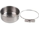 Acciaio Inox Cibo Acqua Ciotola Di Alimentazione Pappagallo Mangiatoia Uccelli Gabbia Accessorio L