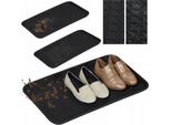 Set Di 3 Tappetini Per Scarpe Xl Relaxdays Con Bordo - Nero, Plastica, 60X40 Cm - Protezione Ideale Per Il Pavimento!