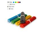 100 Pz. Candele Di Cera D'api N60 I Candele Rituali Di Alta Qualità 20,5 Cm Ø-6,6 Mm, 80 Minuti Di Combustione In Giallo, Rosso, Verde, Blu, Nero