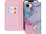 Avizar, Custodia Per Iphone 16E Motivo Marmoreo Colorato, Tracolla Per Carte Di Credito, Colorata