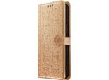 Avizar, Custodia Flip Per Iphone 16E Design Portafoglio Gatto E Cane, Oro