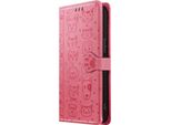 Avizar, Custodia Flip Per Iphone 16E Design Portafoglio Gatto E Cane, Rosa